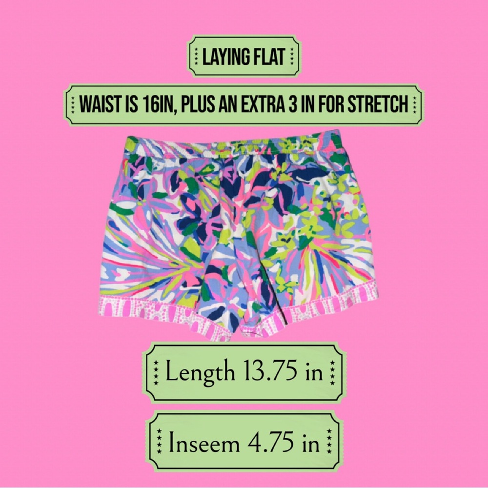 Lilly Pulitzer Womens sz med Rayonne colorful lightweight shorts with drawstring - Picture 7 of 12